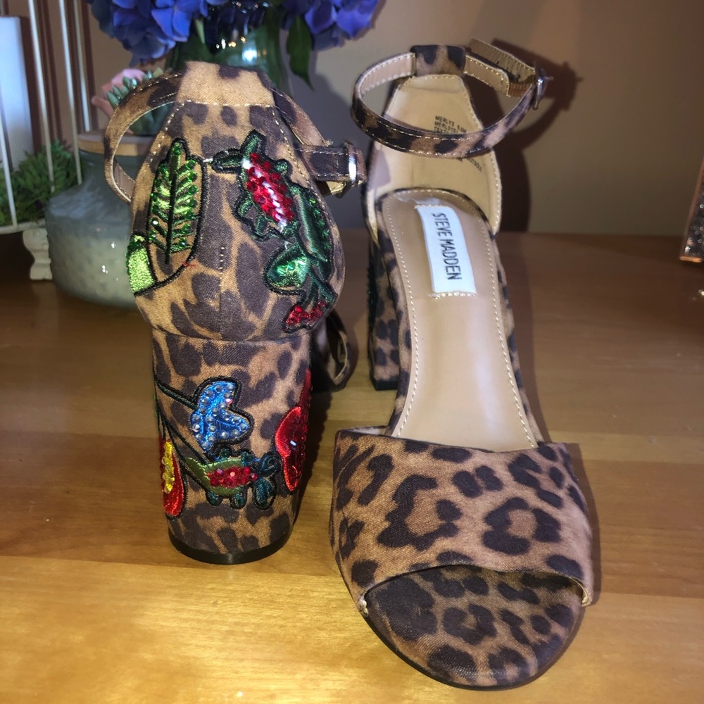 Steve Madden Cheetah & Jewel Heel